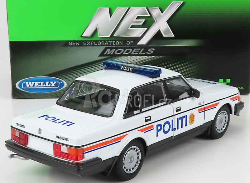Welly Volvo 240 Gl Politi Norway Police 1986 1:24 Bílá