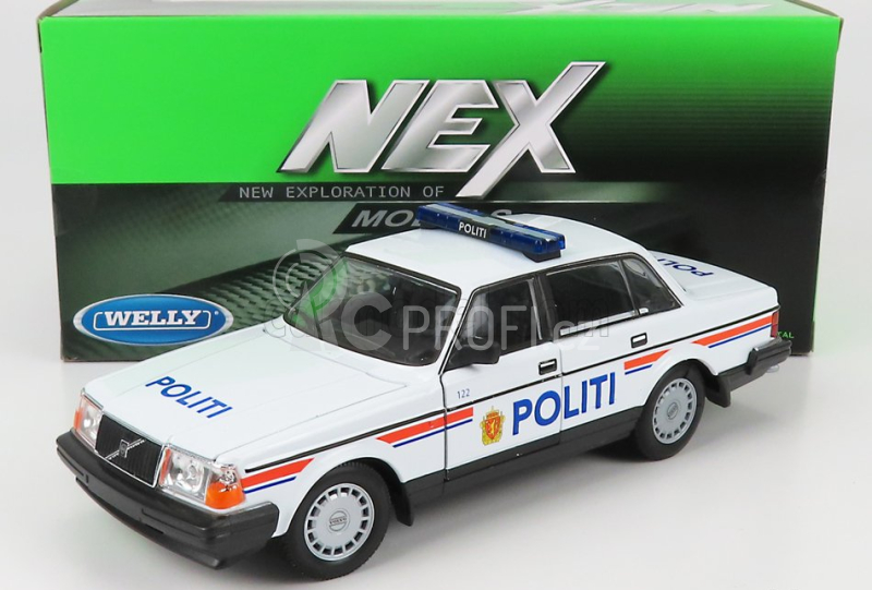 Welly Volvo 240 Gl Politi Norway Police 1986 1:24 Bílá