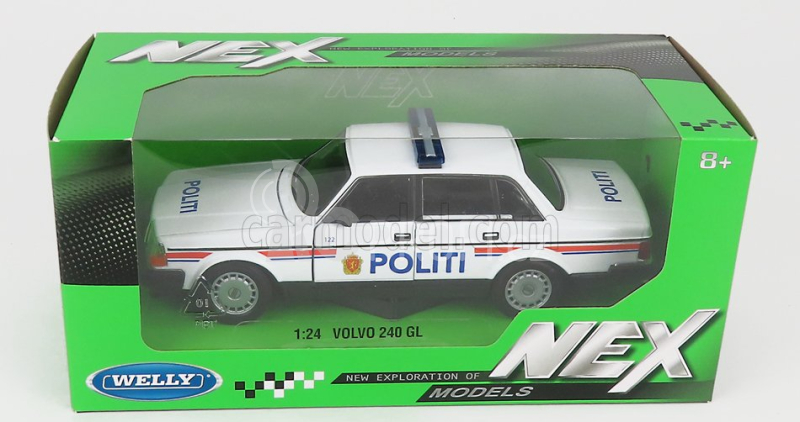 Welly Volvo 240 Gl Politi Norway Police 1986 1:24 Bílá