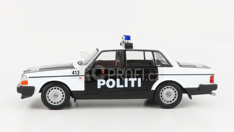 Welly Volvo 240 Gl Politi Norway Police 1986 1:24 Černá Bílá