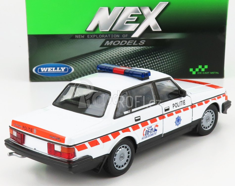 Welly Volvo 240 Gl Politie Dutch Police 1986 1:24 Bílá Oranžová