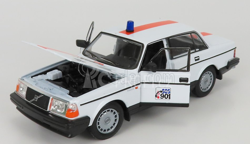 Welly Volvo 240 Gl Sos 901 Belgium Police 1986 1:24 Bílá Oranžová