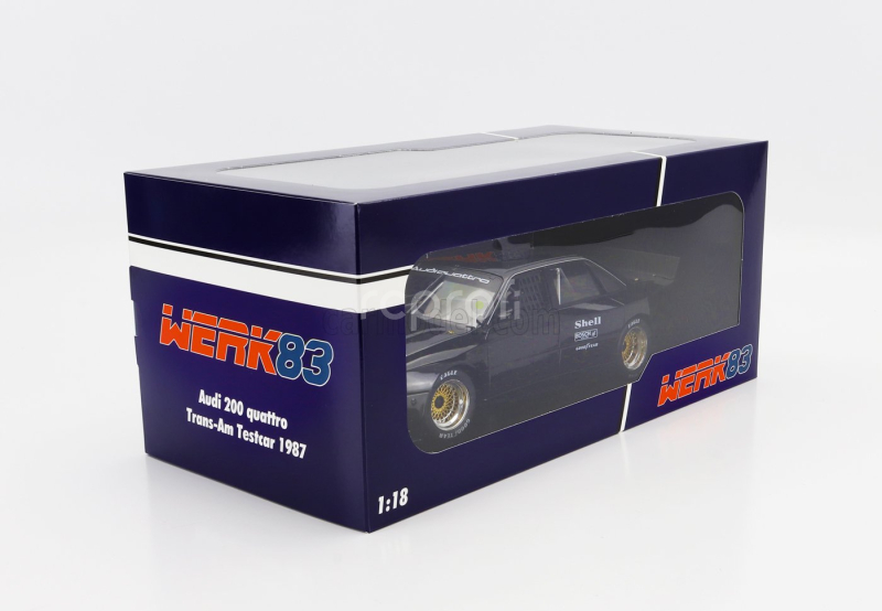 Werk83 Audi 200 Quattro Team Audi Sport N 0 Test Car Trans-am 1987 Hans Joachim Stuck - Walter Rohrl - Hurley Haywood 1:18 Matt Black