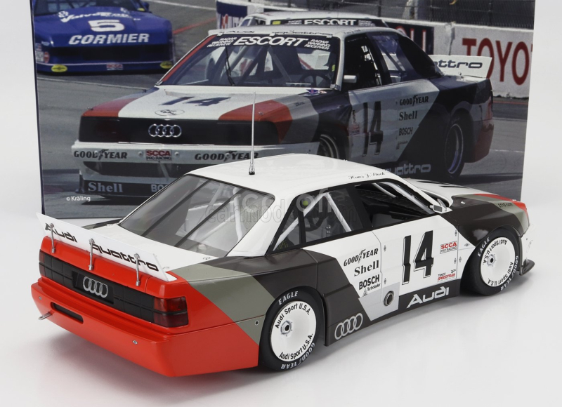Werk83 Audi 200 Quattro Team Audi Sport N 14 Winner Cleverland Trans-am 1988 Hans Joachim Stuck 1:18 Bílá Šedá Červená