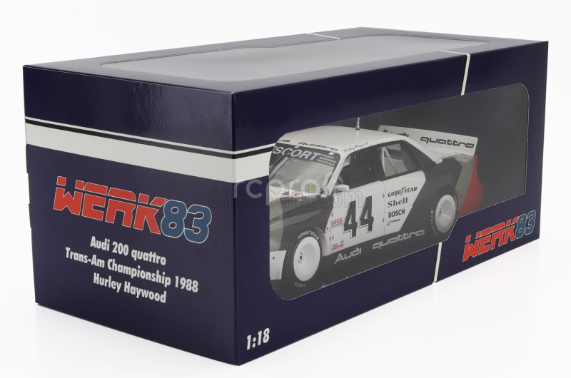 Werk83 Audi 200 Quattro Team Audi Sport N 44 Winner Trans-am Dallas 1988 Hurley Haywood 1:18 Bílá Šedá Červená
