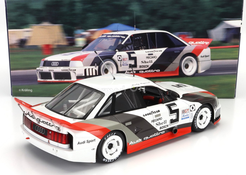 Werk83 Audi 90 Quattro Imsa Gto Team Audi Sport N 5 2nd Laguna Imsa 1989 Hurley Haywood 1:18 Bílá Šedá Červená