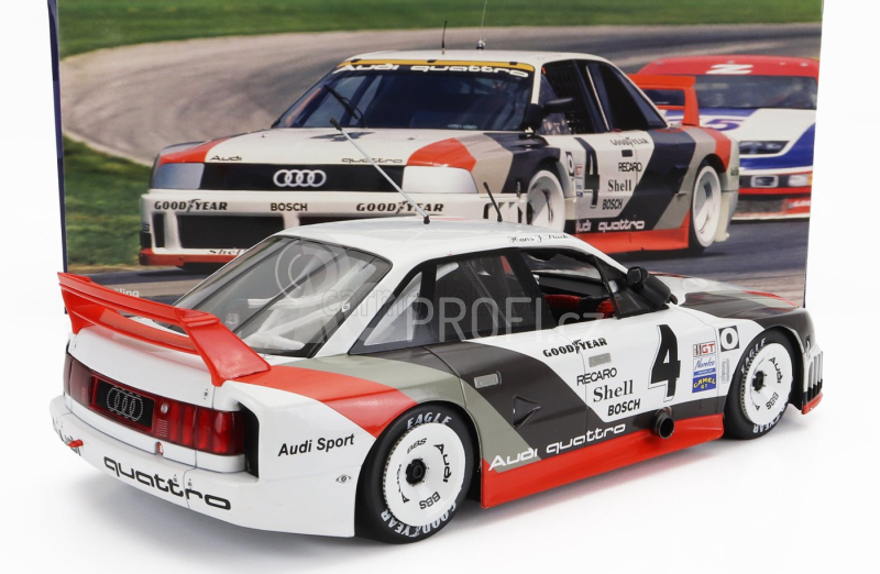 Werk83 Audi 90 Quattro Team Audi Sport N 4 2nd Portland Imsa 1989 Hans Joachim Stuck 1:18 Bílá Šedá Červená