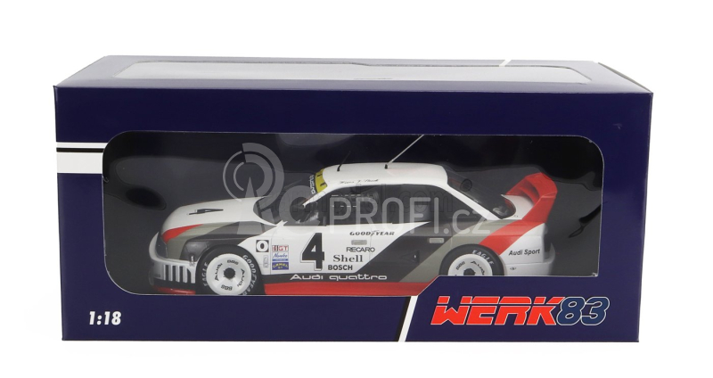 Werk83 Audi 90 Quattro Team Audi Sport N 4 2nd Portland Imsa 1989 Hans Joachim Stuck 1:18 Bílá Šedá Červená