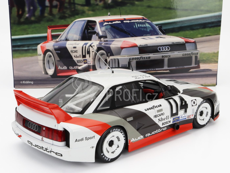 Werk83 Audi 90 Quattro Team Audi Sport N 4 Miller High Life 500km Imsa 1989 Walter Rohrl - Hans Joachim Stuck 1:18 Bílá Šedá Červená