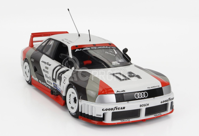 Werk83 Audi 90 Quattro Team Audi Sport N 4 Miller High Life 500km Imsa 1989 Walter Rohrl - Hans Joachim Stuck 1:18 Bílá Šedá Červená