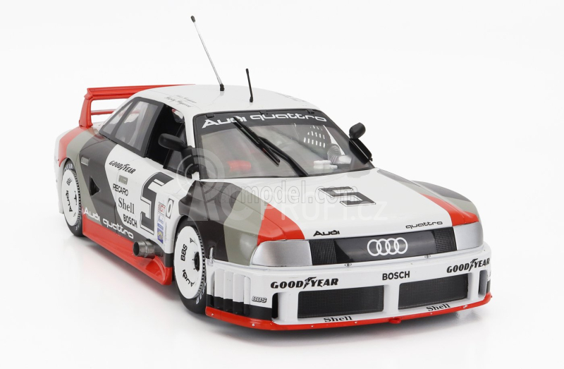 Werk83 Audi 90 Quattro Team Audi Sport N 5 500km Road America Imsa 1989 H.haywood - S.goodyear 1:18 Bílá Šedá Červená
