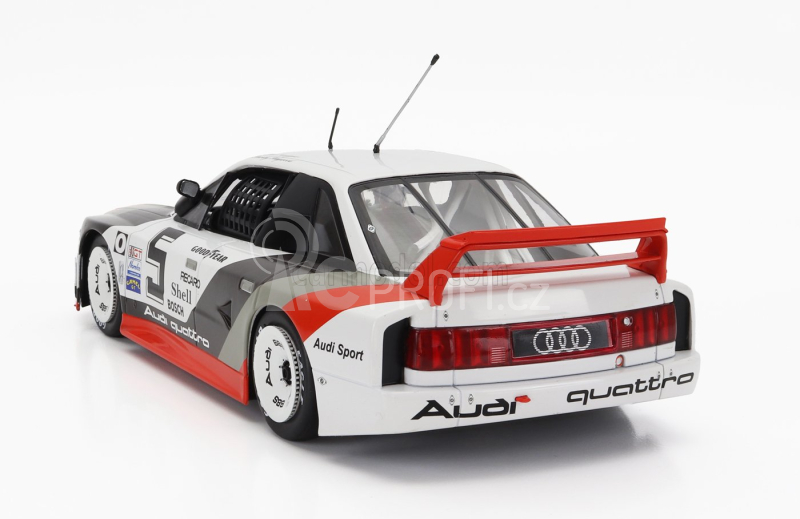 Werk83 Audi 90 Quattro Team Audi Sport N 5 500km Road America Imsa 1989 H.haywood - S.goodyear 1:18 Bílá Šedá Červená