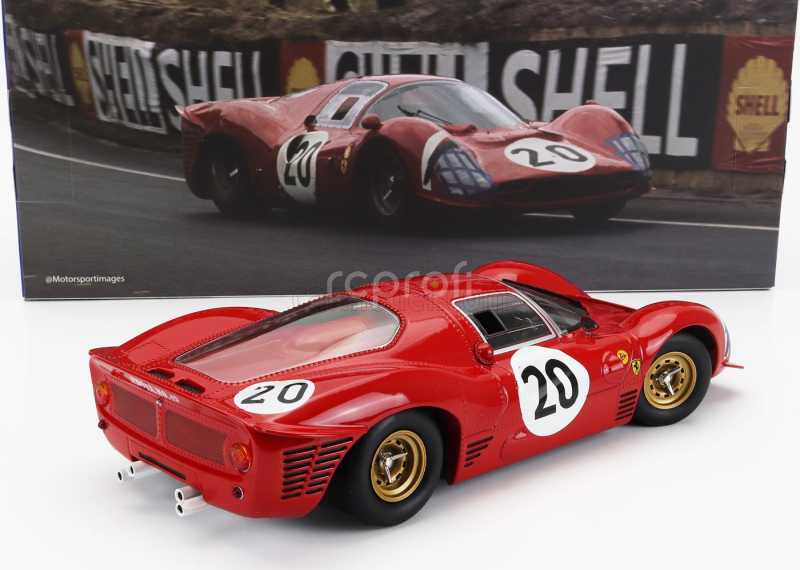 Werk83 Ferrari 330 P3 4.0l V12 Coupe Ch.0848 Team Ferrari Sefac N 20 24h Le Mans 1966 Ludovico Scarfiotti - Mike Parkes 1:18 Red