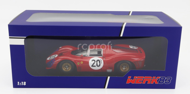 Werk83 Ferrari 330 P3 4.0l V12 Coupe Ch.0848 Team Ferrari Sefac N 20 24h Le Mans 1966 Ludovico Scarfiotti - Mike Parkes 1:18 Red