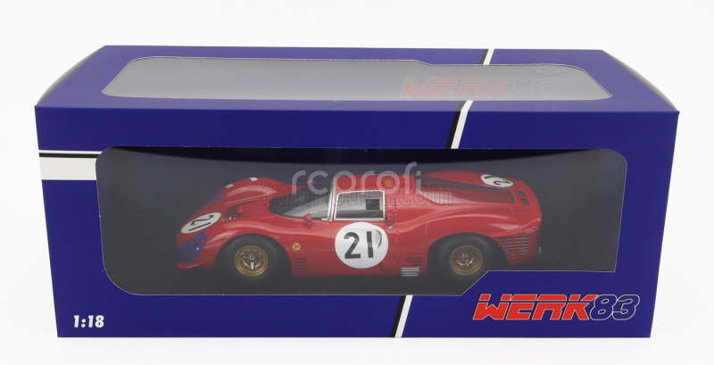 Werk83 Ferrari 330 P3 4.0l V12 Coupe Team Ferrari Sefac N 21 24h Le Mans 1966 Lorenzo Bandini - Jean Guichet 1:18 Red