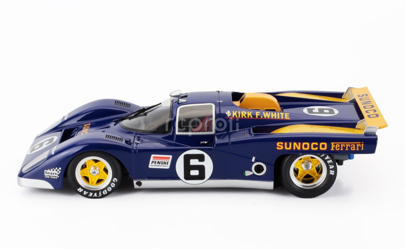 Werk83 Ferrari 512m 5.0l V12 Team Penske Sunoco N 6 3rd 24h Daytona 1971 Mark Donohue - David Hobbs 1:18 Modrá Žlutá
