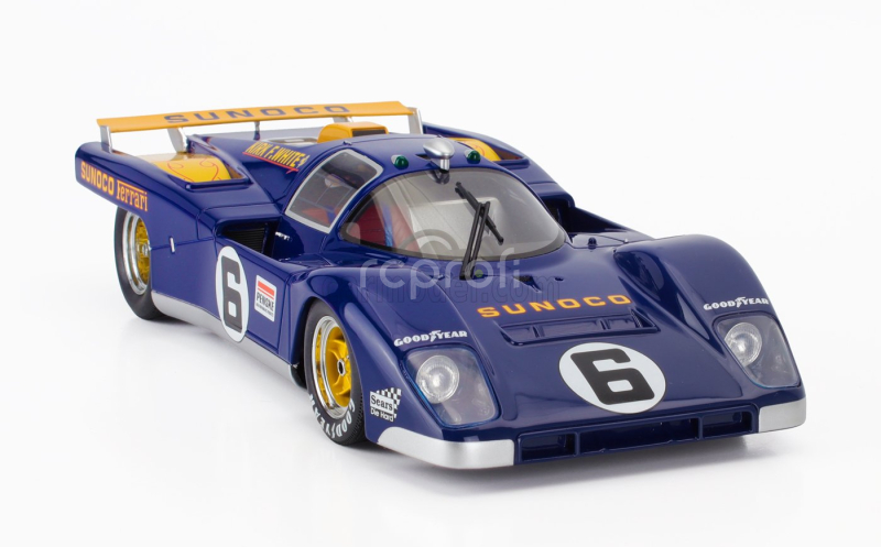 Werk83 Ferrari 512m 5.0l V12 Team Penske Sunoco N 6 3rd 24h Daytona 1971 Mark Donohue - David Hobbs 1:18 Modrá Žlutá