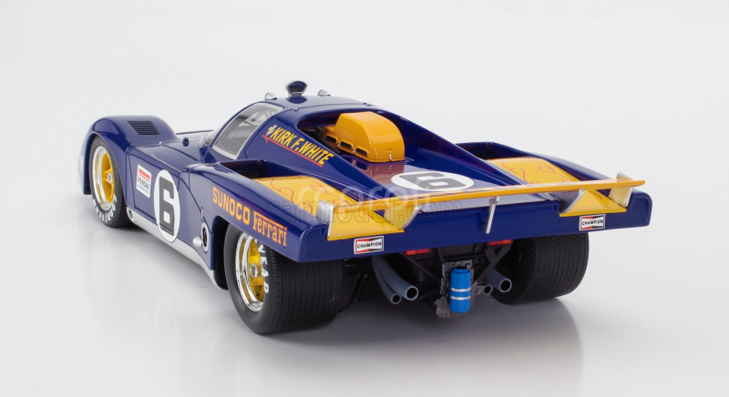 Werk83 Ferrari 512m 5.0l V12 Team Penske Sunoco N 6 3rd 24h Daytona 1971 Mark Donohue - David Hobbs 1:18 Modrá Žlutá