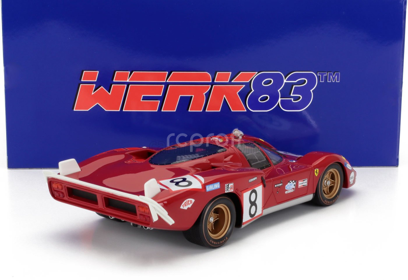 Werk83 Ferrari 512s 5.0l V12 Long Tail Team Sefac Spa Ferrari N 8 24h Le Mans 1970 Arturo Merziario - Clay Regazzoni 1:18 Red