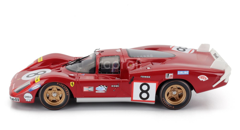 Werk83 Ferrari 512s 5.0l V12 Long Tail Team Sefac Spa Ferrari N 8 24h Le Mans 1970 Arturo Merziario - Clay Regazzoni 1:18 Red