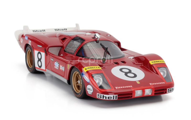 Werk83 Ferrari 512s 5.0l V12 Long Tail Team Sefac Spa Ferrari N 8 24h Le Mans 1970 Arturo Merziario - Clay Regazzoni 1:18 Red