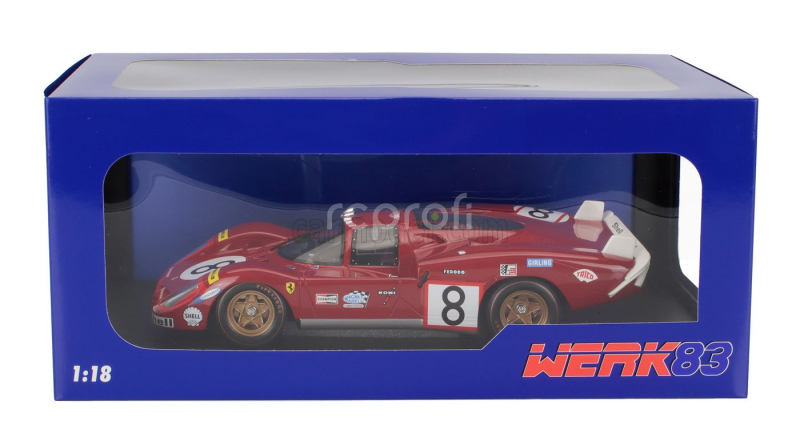 Werk83 Ferrari 512s 5.0l V12 Long Tail Team Sefac Spa Ferrari N 8 24h Le Mans 1970 Arturo Merziario - Clay Regazzoni 1:18 Red