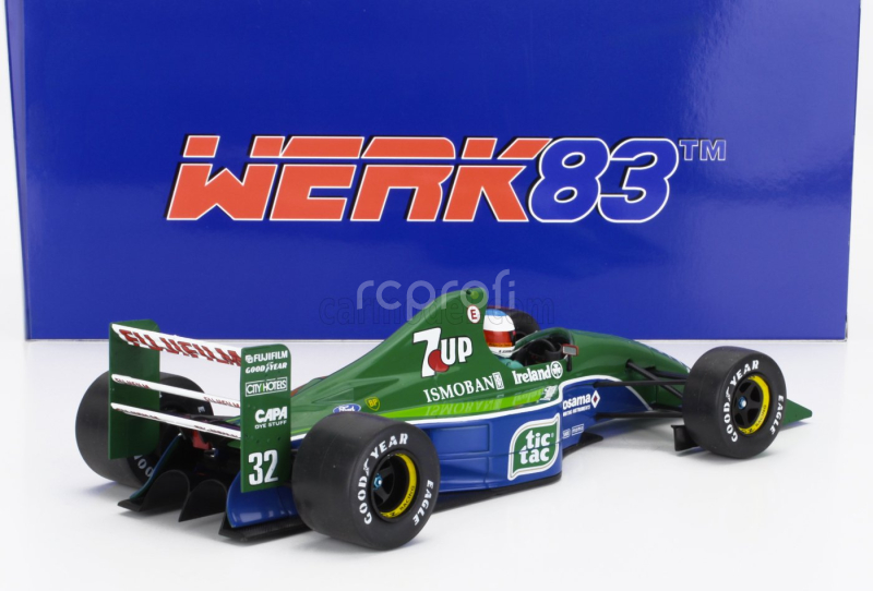 Werk83 Jordan F1  191 Team 7up Jordan N 32 First F1 Race Belgium Gp 1991 Michael Schumacher 1:18 Zelená Modrá