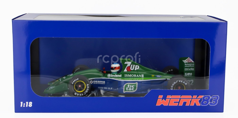 Werk83 Jordan F1  191 Team 7up Jordan N 32 First F1 Race Belgium Gp 1991 Michael Schumacher 1:18 Zelená Modrá