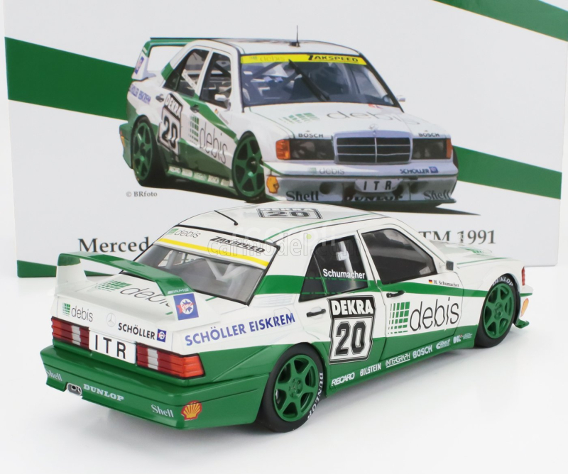 Werk83 Mercedes benz 190e Evo2 Team Zakspeed Racing N 20 Norisring Race Dtm 1991 Michael Schumacher 1:18 Bílá Zelená