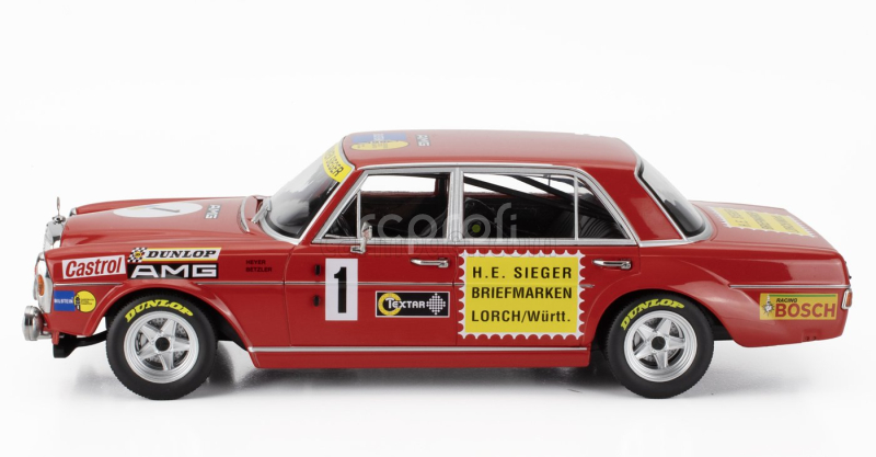 Werk83 Mercedes benz 300 Sel 6.8 Team Mercedes Amg N 1 24h Nurburgring 1972 Hans Heyer - Thomas Betzler 1:18 Red