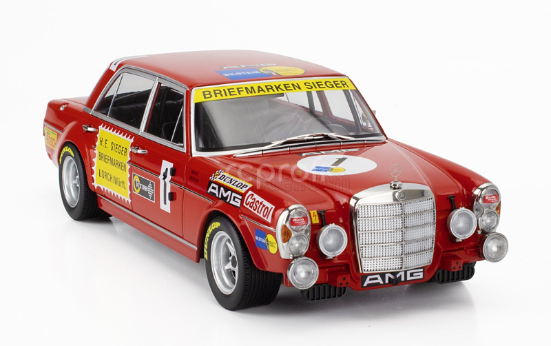 Werk83 Mercedes benz 300 Sel 6.8 Team Mercedes Amg N 1 24h Nurburgring 1972 Hans Heyer - Thomas Betzler 1:18 Red