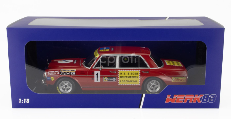 Werk83 Mercedes benz 300 Sel 6.8 Team Mercedes Amg N 1 24h Nurburgring 1972 Hans Heyer - Thomas Betzler 1:18 Red