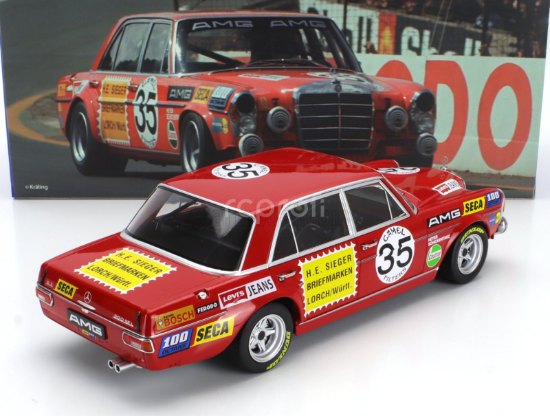 Werk83 Mercedes benz 300 Sel 6.8 Team Mercedes Amg N 35 2nd 24h Spa Francorchamps 1971 Hans Heyer - Clemens Schickentanz 1:18 Red