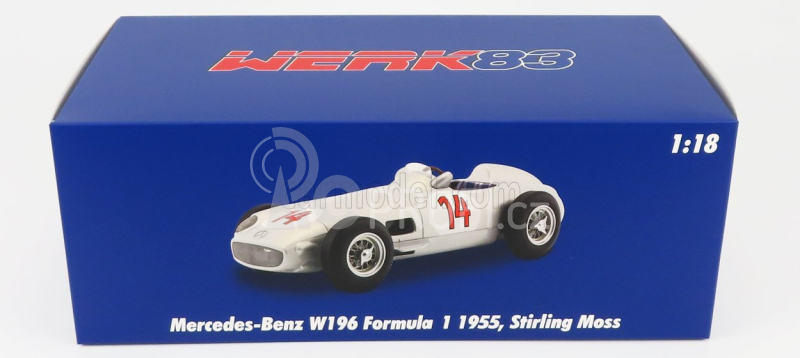 Werk83 Mercedes benz F1  W196 N 14 2nd Belgium Gp 1955 Stirling Moss 1:18 Silver