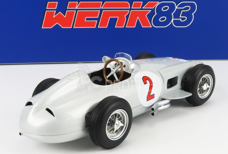 Werk83 Mercedes benz F1 W196 N 2 Monaco Gp World Champion 1955 Juan Manuel Fangio 1:18 Silver