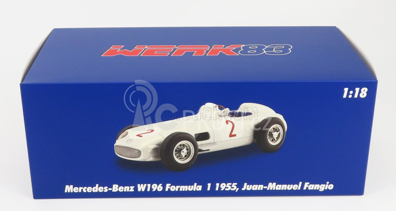 Werk83 Mercedes benz F1 W196 N 2 Monaco Gp World Champion 1955 Juan Manuel Fangio 1:18 Silver