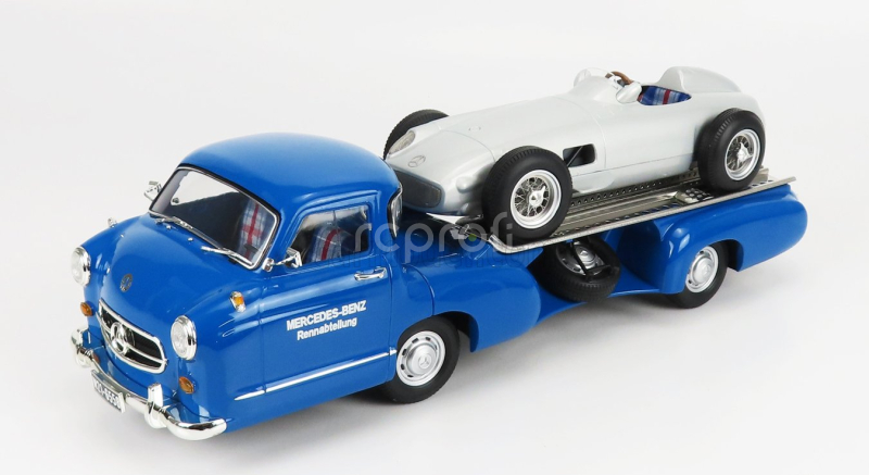 Werk83 Mercedes benz Truck Racing Car Transporter Rennabteilung 1955 1:18 Blue