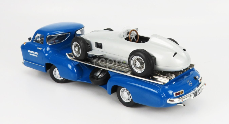 Werk83 Mercedes benz Truck Racing Car Transporter Rennabteilung 1955 1:18 Blue
