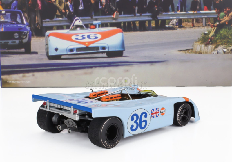 Werk83 Porsche 908/03 Spider Team John Wyer Automotive Engineering Gulf N 36 Targa Florio 1970 Richard Attwood - Bjorn Waldegaard 1:18 Světle Modrá Oranžová