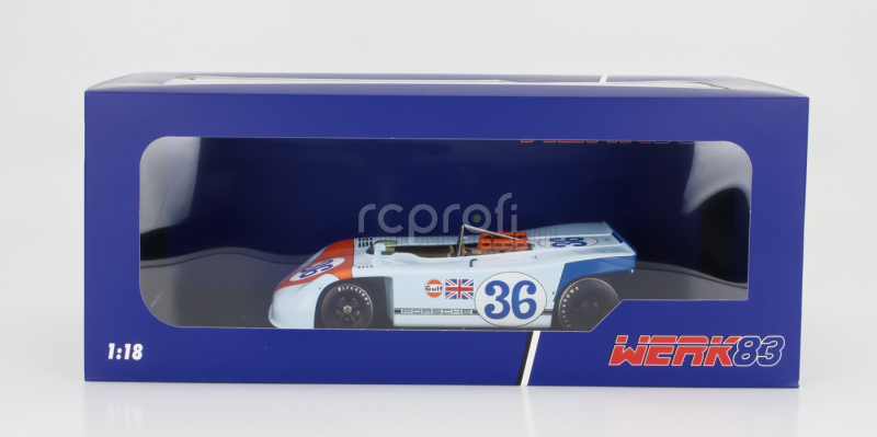 Werk83 Porsche 908/03 Spider Team John Wyer Automotive Engineering Gulf N 36 Targa Florio 1970 Richard Attwood - Bjorn Waldegaard 1:18 Světle Modrá Oranžová