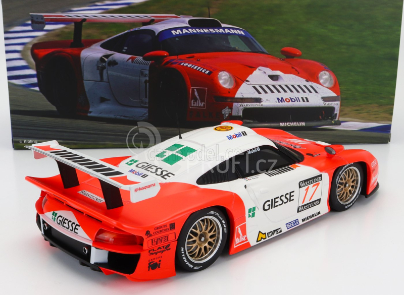 Werk83 Porsche 911 3.2l Gt1 Evo Team  N 17 Fia Gt Championship 1997 Emmanuel Collard - Mauro Baldi 1:18 Červená Bílá