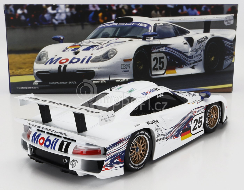 Werk83 Porsche 911 3.2l Gt1 Evo Team Porsche Ag N 25 24h Le Mans 1997 H.j.stuck - T.boutsen - B.wollek 1:18 Bílá
