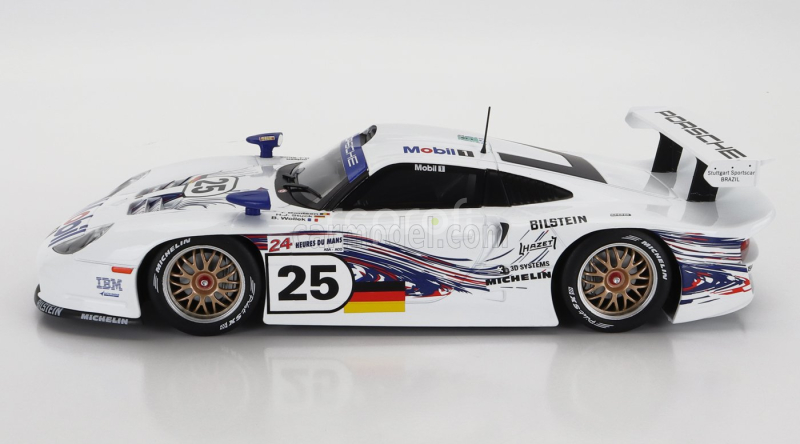 Werk83 Porsche 911 3.2l Gt1 Evo Team Porsche Ag N 25 24h Le Mans 1997 H.j.stuck - T.boutsen - B.wollek 1:18 Bílá