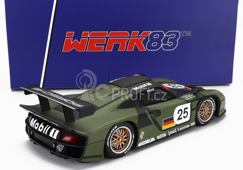 Werk83 Porsche 911 3.2l Gt1 Evo Team Porsche Ag N 25 Pre Qualifying 24h Le Mans 1997 T.boutsen - H.j.stuck - Y.dalmas 1:18 Zelená
