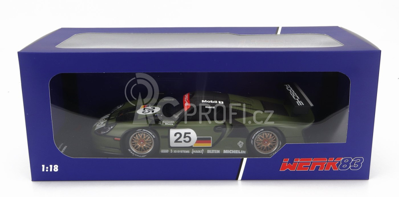 Werk83 Porsche 911 3.2l Gt1 Evo Team Porsche Ag N 25 Pre Qualifying 24h Le Mans 1997 T.boutsen - H.j.stuck - Y.dalmas 1:18 Zelená