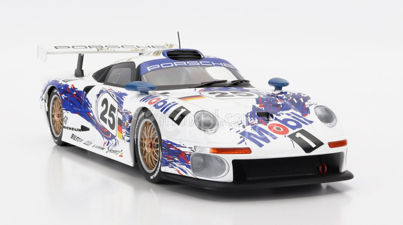 Werk83 Porsche 911 Gt1 3.2l Turbo Team Porsche Ag Mobil1 N 25 2nd 24h Le Mans 1996 T.boutsen - H.j.stuck - B.wollek 1:18 Bílá Modrá