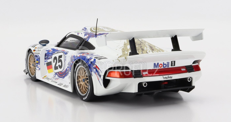 Werk83 Porsche 911 Gt1 3.2l Turbo Team Porsche Ag Mobil1 N 25 2nd 24h Le Mans 1996 T.boutsen - H.j.stuck - B.wollek 1:18 Bílá Modrá