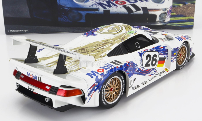 Werk83 Porsche 911 Gt1 3.2l Turbo Team Porsche Ag Mobil1 N 26 3rd 24h Le Mans 1996 Y.dalmas -  K.wendlinger - S.goodyear 1:18 Bílá Modrá