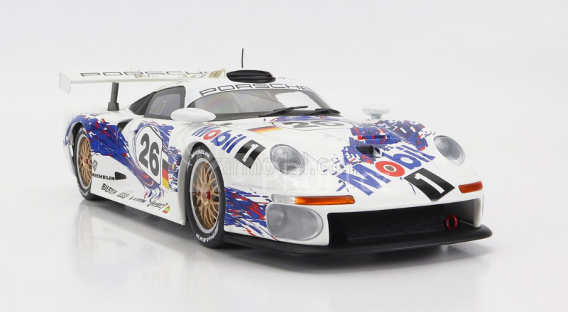 Werk83 Porsche 911 Gt1 3.2l Turbo Team Porsche Ag Mobil1 N 26 3rd 24h Le Mans 1996 Y.dalmas -  K.wendlinger - S.goodyear 1:18 Bílá Modrá