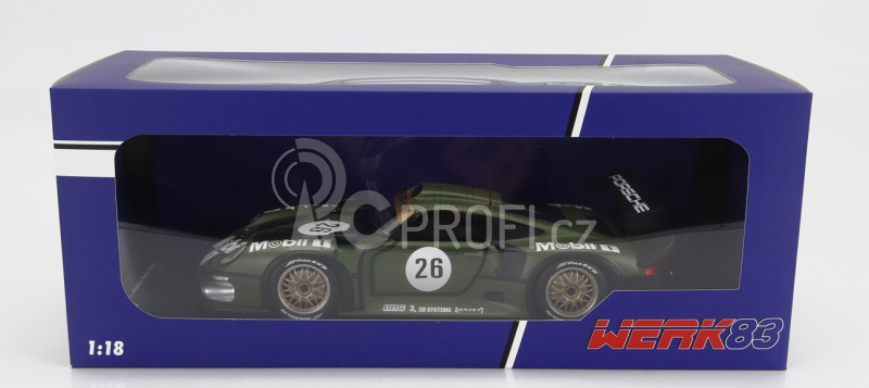 Werk83 Porsche 911 Gt1 3.2l Turbo  Team Porsche Ag Mobil1 N 26 Pre Qualifying 24h Le Mans 1996 Y.dalmas - H.j.stuck - K.wendlinger 1:18 Zelená